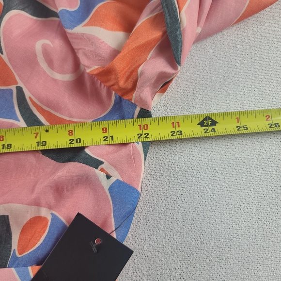 NEW Eloquii Ruffled Maxi Dress with Puff Sleeves Tropical 16 - Picture 9 of 13